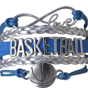 Girls Basketball Bracelet - Blue & Silver
